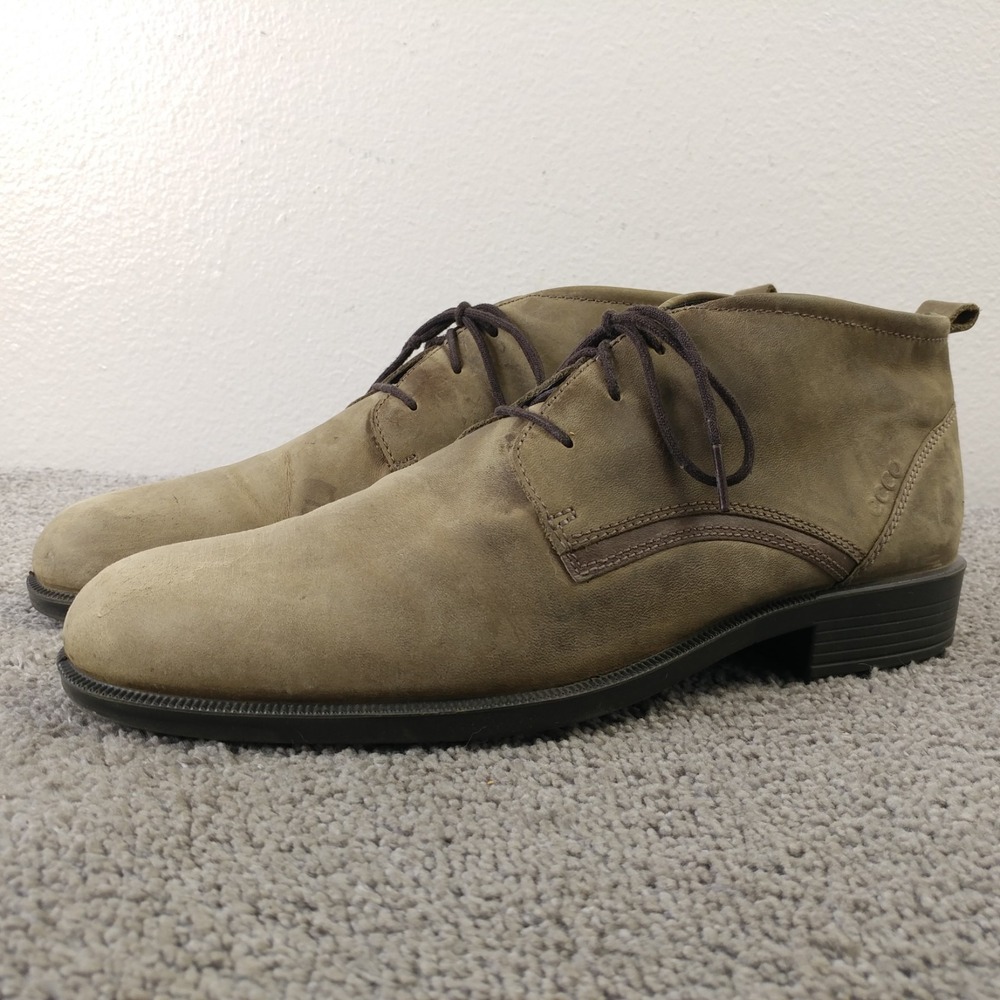 ECCO Street Mens Chukka Boots Size 43 EU Brown Leather Suede Lace Up Ankle Shoes